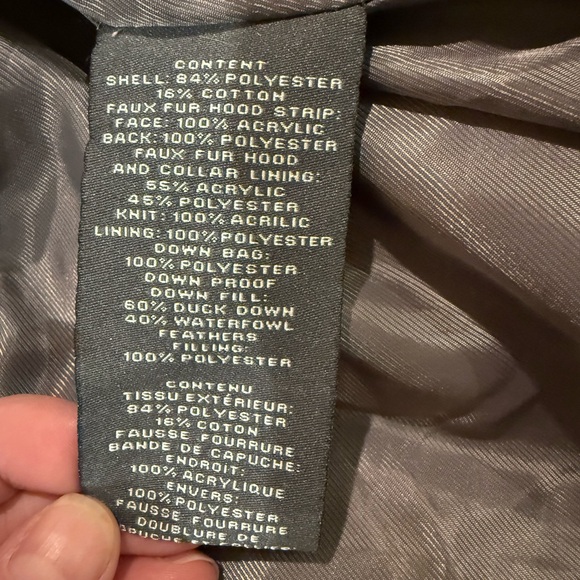 Vince Camuto Long Down Puffer Coat Parka Faux Fur Hood Gray M - Picture 10 of 16